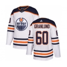 Men's Oilers #60 Markus Granlund White Road Authentic Stitched Hockey Jersey