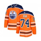 Men's Oilers #74 Ethan Bear Orange Home Authentic Stitched Hockey Jersey