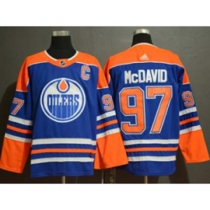 Men's Oilers #97 Connor McDavid Royal Stitched Hockey Hockey Jersey