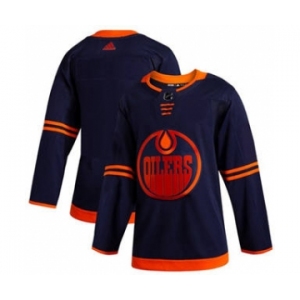 Men's Oilers Blank Navy Alternate Authentic Stitched Hockey Jersey