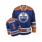 Men's Reebok Edmonton Oilers #1 Laurent Brossoit Authentic Royal Blue Home NHL Jersey