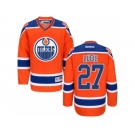 Men's Reebok Edmonton Oilers #27 Milan Lucic Premier Orange Third NHL Jersey