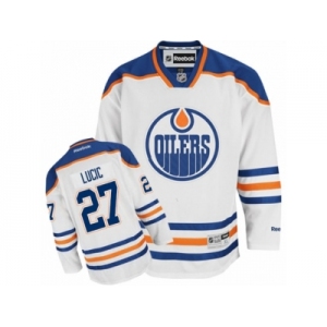 Men's Reebok Edmonton Oilers #27 Milan Lucic Premier White Away NHL Jersey