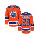 Men's Reebok Edmonton Oilers #29 Leon Draisaitl Authentic Orange Third NHL Jersey