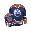 Men's Reebok Edmonton Oilers #50 Jonas Gustavsson Authentic Royal Blue Home NHL Jersey