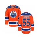 Men's Reebok Edmonton Oilers #55 Mark Letestu Authentic Orange Third NHL Jersey