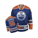 Men's Reebok Edmonton Oilers #55 Mark Letestu Authentic Royal Blue Home NHL Jersey