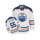 Men's Reebok Edmonton Oilers #55 Mark Letestu Authentic White Away NHL Jersey