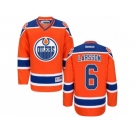 Men's Reebok Edmonton Oilers #6 Adam Larsson Authentic Orange Third NHL Jersey