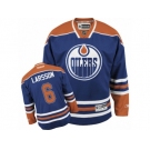 Men's Reebok Edmonton Oilers #6 Adam Larsson Authentic Royal Blue Home NHL Jersey