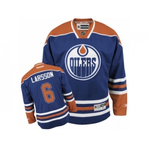 Men's Reebok Edmonton Oilers #6 Adam Larsson Authentic Royal Blue Home NHL Jersey