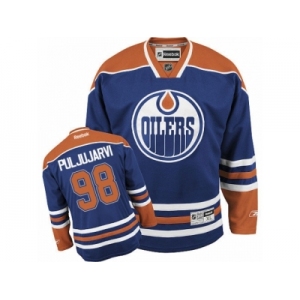 Men's Reebok Edmonton Oilers #98 Jesse Puljujarvi Authentic Royal Blue Home NHL Jersey