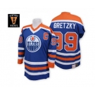 Mitchell and Ness Edmonton Oilers #99 Wayne Gretzky Authentic Navy Blue Throwback NHL Jersey