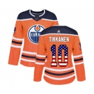 Women Adidas Edmonton Oilers #10 Esa Tikkanen Authentic Orange USA Flag Fashion NHL Jersey