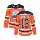 Women Adidas Edmonton Oilers #13 Mike Cammalleri Authentic Orange Home NHL Jersey