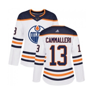 Women Adidas Edmonton Oilers #13 Mike Cammalleri Authentic White Away NHL Jersey