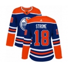 Women Adidas Edmonton Oilers #18 Ryan Strome Authentic Royal Blue Alternate NHL Jersey