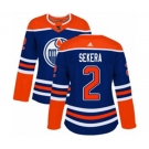 Women Adidas Edmonton Oilers #2 Andrej Sekera Authentic Royal Blue Alternate NHL Jersey