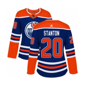Women Adidas Edmonton Oilers #20 Ryan Stanton Authentic Royal Blue Alternate NHL Jersey