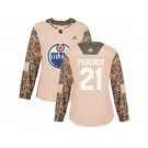 Women Adidas Edmonton Oilers #21 Andrew Ference Camo Authentic 2017 Veterans Day Stitched NHL Jersey