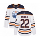 Women Adidas Edmonton Oilers #22 Tobias Rieder Authentic White Away NHL Jersey