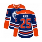 Women Adidas Edmonton Oilers #25 Darnell Nurse Authentic Royal Blue Alternate NHL Jersey