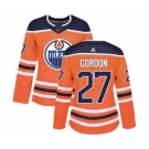 Women Adidas Edmonton Oilers #27 Boyd Gordon Authentic Orange Home NHL Jersey