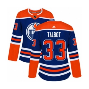 Women Adidas Edmonton Oilers #33 Cam Talbot Authentic Royal Blue Alternate NHL Jersey