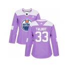 Women Adidas Edmonton Oilers #33 Cam Talbot Purple Authentic Fights Cancer Stitched NHL Jersey