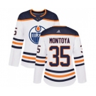 Women Adidas Edmonton Oilers #35 Al Montoya Authentic White Away NHL Jersey