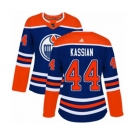 Women Adidas Edmonton Oilers #44 Zack Kassian Authentic Royal Blue Alternate NHL Jersey