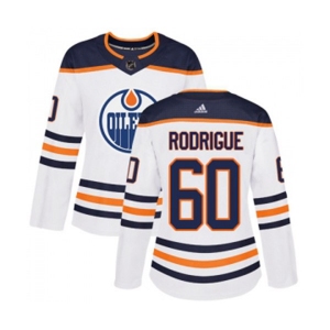 Women Adidas Edmonton Oilers #60 Olivier Rodrigue Authentic White Away NHL Jersey