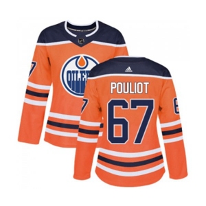 Women Adidas Edmonton Oilers #67 Benoit Pouliot Authentic Orange Home NHL Jersey