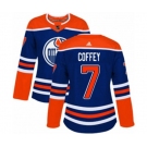 Women Adidas Edmonton Oilers #7 Paul Coffey Authentic Royal Blue Alternate NHL Jersey