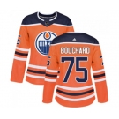 Women Adidas Edmonton Oilers #75 Evan Bouchard Authentic Orange Home NHL Jersey