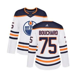 Women Adidas Edmonton Oilers #75 Evan Bouchard Authentic White Away NHL Jersey