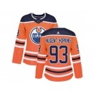 Women Adidas Edmonton Oilers #93 Ryan Nugent-Hopkins Orange Home Authentic Stitched NHL Jersey