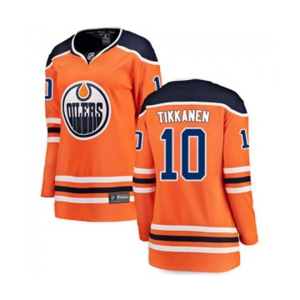 Women Edmonton Oilers #10 Esa Tikkanen Fanatics Branded Orange Home Breakaway NHL Jersey