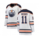 Women Edmonton Oilers #11 Mark Messier Authentic White Away Fanatics Branded Breakaway NHL Jersey