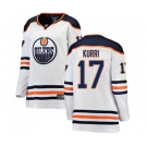 Women Edmonton Oilers #17 Jari Kurri Authentic White Away Fanatics Branded Breakaway NHL Jersey