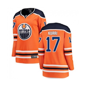 Women Edmonton Oilers #17 Jari Kurri Fanatics Branded Orange Home Breakaway NHL Jersey