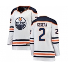 Women Edmonton Oilers #2 Andrej Sekera Authentic White Away Fanatics Branded Breakaway NHL Jersey