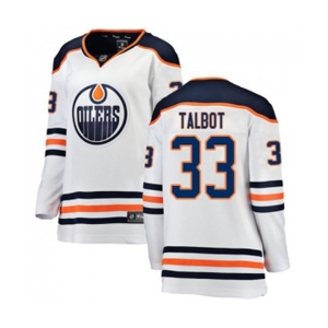 Women Edmonton Oilers #33 Cam Talbot Authentic White Away Fanatics Branded Breakaway NHL Jersey