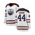 Women Edmonton Oilers #44 Zack Kassian Authentic White Away Fanatics Branded Breakaway NHL Jersey