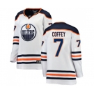 Women Edmonton Oilers #7 Paul Coffey Authentic White Away Fanatics Branded Breakaway NHL Jersey