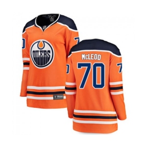 Women Edmonton Oilers #70 Ryan McLeod Authentic Orange Home Fanatics Branded Breakaway NHL Jersey