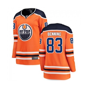 Women Edmonton Oilers #83 Matt Benning Fanatics Branded Orange Home Breakaway NHL Jersey