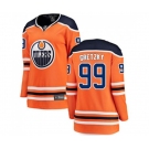 Women Edmonton Oilers #99 Wayne Gretzky Fanatics Branded Orange Home Breakaway NHL Jersey