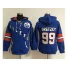 Women Edmonton Oilers #99 Wayne Gretzky Light Blue Old Time Heidi NHL Hoodie