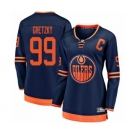 Women's Edmonton Oilers #99 Wayne Gretzky Authentic Navy Blue Alternate Fanatics Branded Breakaway Hockey Jersey